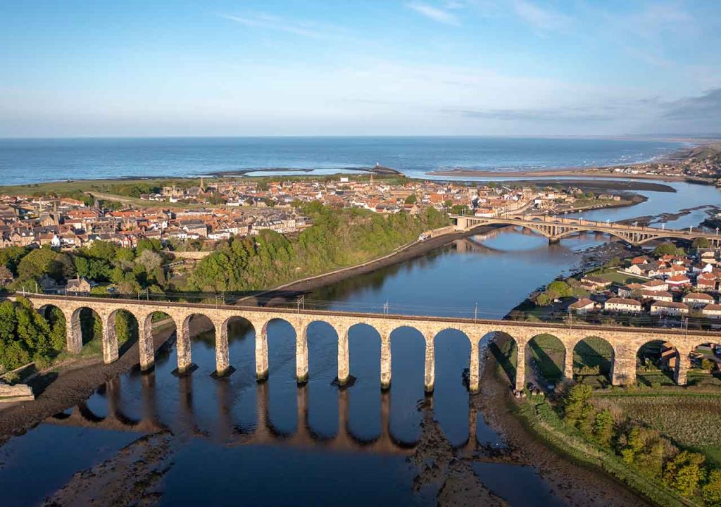 Berwick upon Tweed form the air.